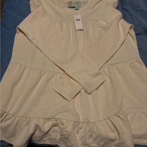 Chic Cream Long Sleeve Women's Top